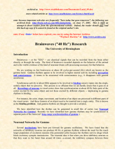 Brainwaves ("40 Hz") Research