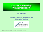 Data Warehousing – CG124