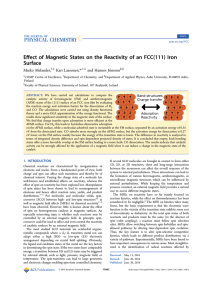Effect of Magnetic States on the Reactivity of an FCC(111) Iron Surface