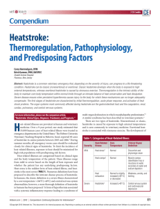 Heatstroke: Thermoregulation, Pathophysiology, and Predisposing