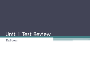 Unit 1 Test Review