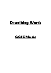 Describing Words GCSE Music