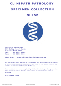 CLINIPATH PATHOLOGY SPECIMEN COLLECTION GUIDE