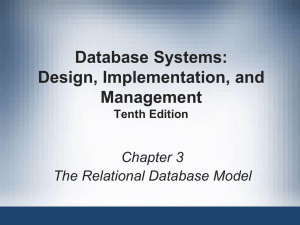 Chapter 3 - Relational Database Model