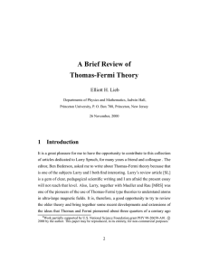 A Brief Review of Thomas-Fermi Theory
