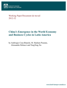 China`s Emergence in the World economy and