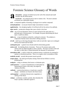 Forensic Science Glossary of Words