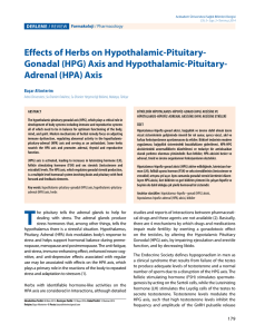 (HPG) Axis and Hypothalamic-Pituitary