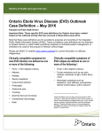 Ontario Ebola Virus Disease (EVD) Outbreak Case