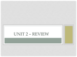 Unit 2 * Review - Cremona School