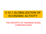 3.10.1 GLOBALIZATION OF ECONOMIC ACTIVITY