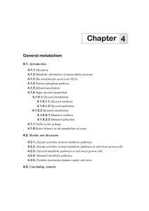 Chapter 4 General metabolism