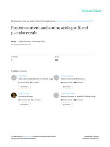 Protein content and amino acids profile of