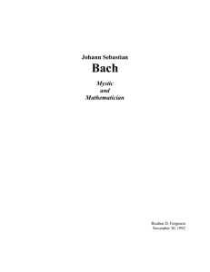 Johann Sebastian Bach Mystic and Mathematician