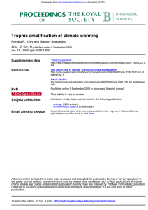 Trophic amplification of climate warming