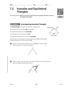 7.2 Isosceles and Equilateral Triangles
