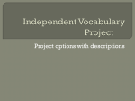 Independent Vocabulary Project