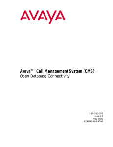 Avaya CMS Open Database Connectivity