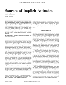 Sources of Implicit Attitudes