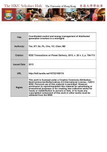 Title Coordinated control and energy management of distributed