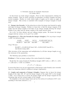 6. Integer angles of integer triangles (12 April 2011) In this