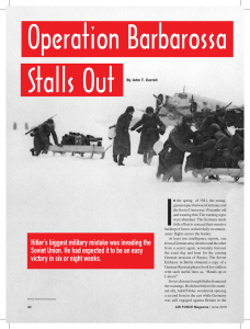Operation Barbarossa Stalls Out
