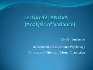 Analysis of Variance: Comparing two or more means