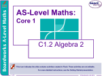C1.2 Algebra 2