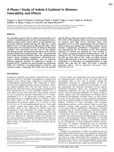 A phase I study of indole-3-carbinol in women