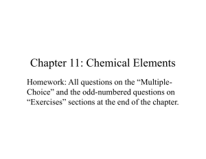 Chapter 11 - Chemical Elements (Lecture Slides)