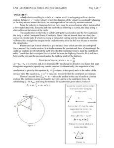 lab 16 centripetal force - acceleration