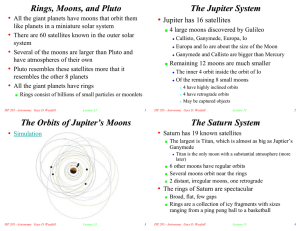 Rings, Moons, and Pluto The Jupiter System The Orbits of Jupiter`s