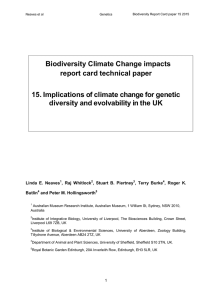 Biodiversity Climate Change impacts report card technical paper 15