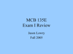 MCB 135E Exam I Review