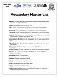 Vocabulary Master List