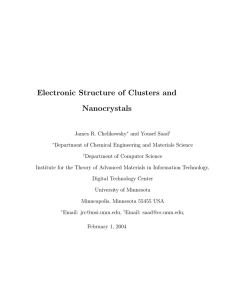 Electronic Structure of Clusters and Nanocrystals