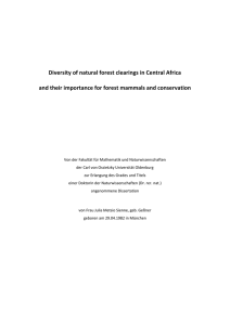 Diversity of natural forest clearings in Central Africa and their