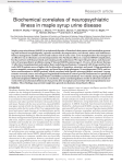 Biochemical correlates of neuropsychiatric illness in maple syrup