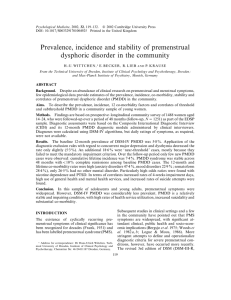 Prevalence, incidence and stability of premenstrual