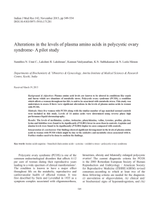 Alterations in the levels of plasma amino acids in polycystic