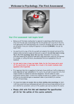 Welcome to Psychology, The First Assessment