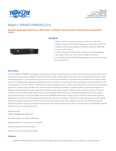 Tripp Lite SMART1500RMXL2UA Datasheet