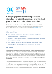 Changing agricultural fiscal policies to stimulate sustainable