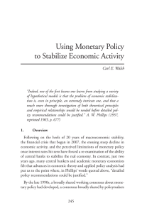Using Monetary Policy to Stabilize Economic Activity