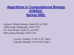 Algorithms in Computational Biology