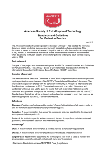 Standards and Guidelines for Perfusion Practice of the AmSECT