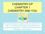 chemistry-cp chapter 1 chemistry and you