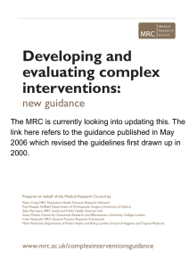 Developing and evaluating complex interventions