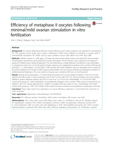 Efficiency of metaphase II oocytes following minimal/mild ovarian