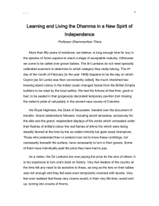 Learning and Living the Dhamma in a New Spirit of